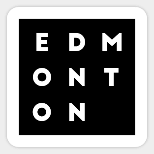 Edmonton | Black square, white letters | Canada Sticker